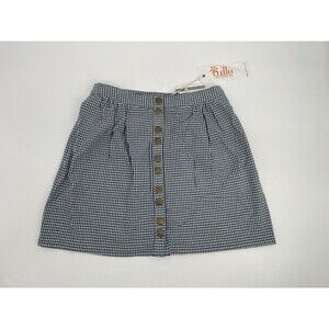 Blue Gingham Cottagecore Mini Skirt Button Front Picnic Prairie Tulle Large NWT
